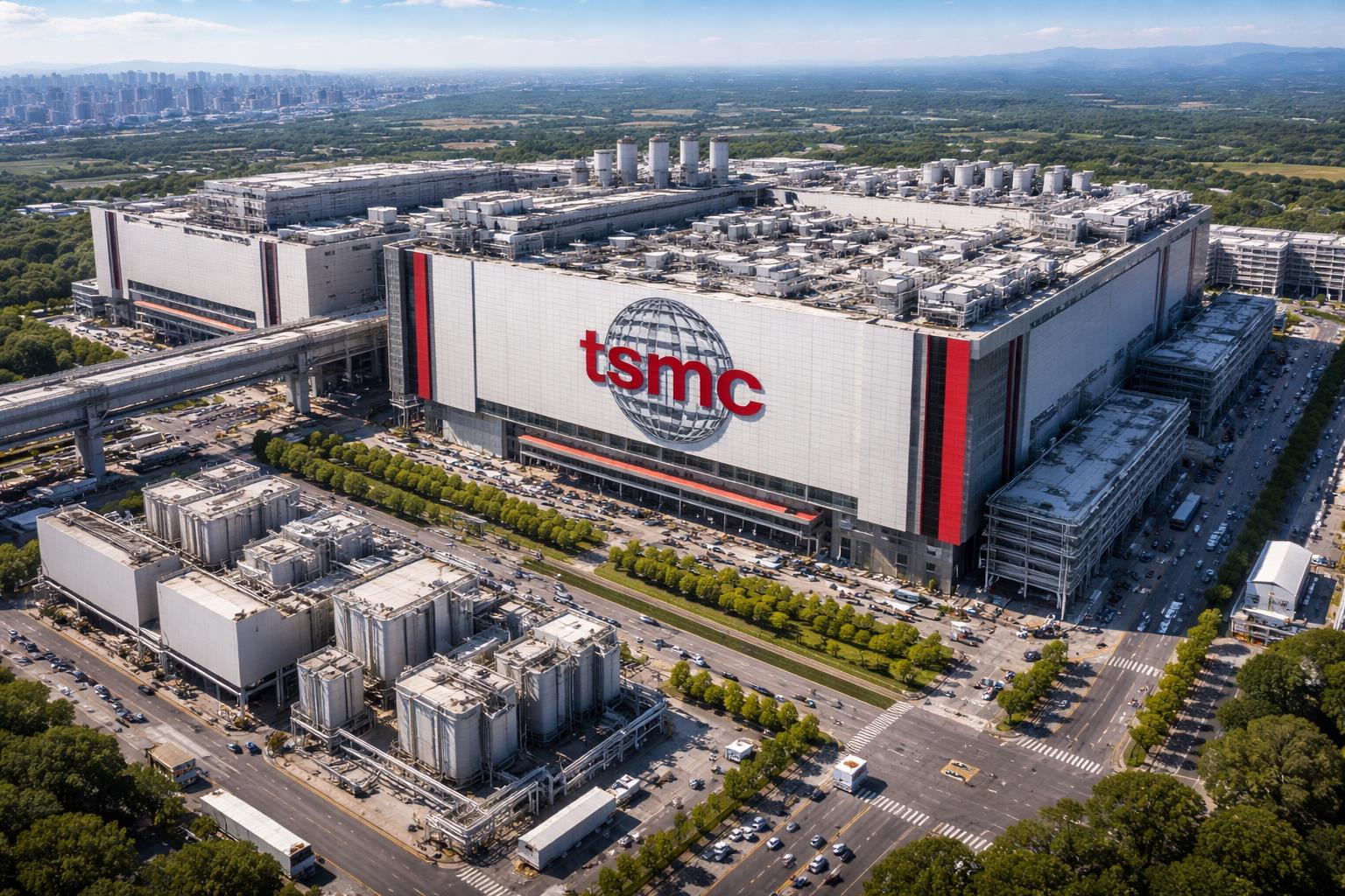 TSMC / ESMC Halbleiterwerk Dresden — Luftaufnahme des Produktionsstandorts