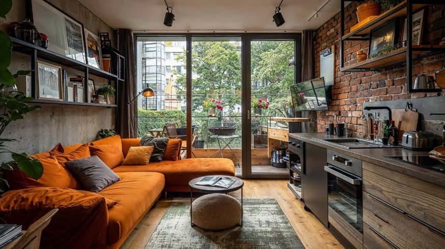 Social Hub Dresden — möbliertes Mikroapartment mit Wohnküche und Balkon
